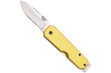 Image of Bear and Son Knives Slip Joint Folding Knife w/ Clip, 2.38in, High Carbon Stainless Steel, Drop Point, Aluminum Handle, Yellow, 110YW