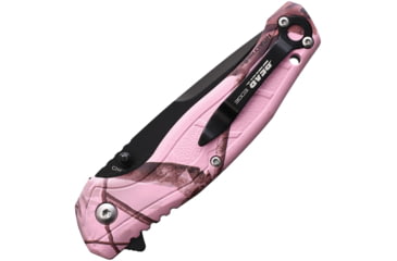 Image of Bear &amp; Son Cutlery Brisk 2.0 Realtree Folding Knife, 4.5in Closed, 3.5in Black 440 Stainless Steel Blade, SS Soft Touch Pink Realtree Edge Handle, 61536