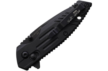 Image of Bear &amp; Son Cutlery Black Zytel Serrated Folding Knife, 3.5in Closed, 2.5in Black Partially Serrated Stainless Steel Blade, Black Zytel Handle, MC-900-B7-BSR