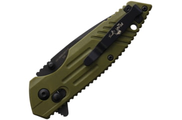 Image of Bear &amp; Son Cutlery OD Zytel Folding Knife, 4.25in Closed, 3.25in Black Oxide Coated D2 Tool Steel Blade, OD Green Zytel Handle, MC-950-OD7-B