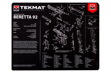 Image of BECK TEK, LLC TEKMAT TEKR20BER92 Beretta 92 Ultra Premium Cleaning Mat Parts D