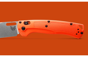 Image of Benchmade 15535 Taggedout Folding Knife, 3.5in, CPM-154 (58-61 HRC), Reversible Tip-Up, Orange, 15535