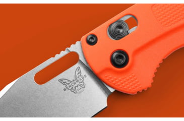 Image of Benchmade 15535 Taggedout Folding Knife, 3.5in, CPM-154 58-61 HRC, Reversible Tip-Up, Orange, 15535