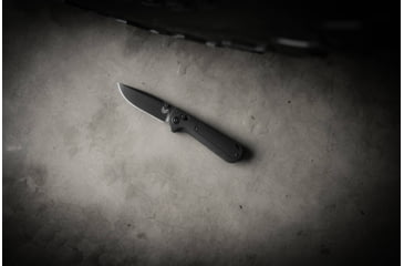 Image of Benchmade 430 Model Folding Knife, 3.55 in, CPM-D2 Steel, Drop Point Blade, Grivory, Black Handle, Black/Black, 8.29 in, 430BK-02