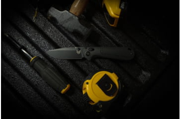 Image of Benchmade 430 Model Folding Knife, 3.55 in, CPM-D2 Steel, Drop Point Blade, Grivory, Black Handle, Black/Black, 8.29 in, 430BK-02