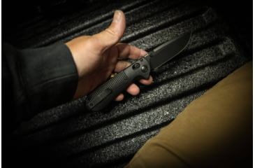 Image of Benchmade 430 Model Folding Knife, 3.55 in, CPM-D2 Steel, Drop Point Blade, Grivory, Black Handle, Black/Black, 8.29 in, 430BK-02