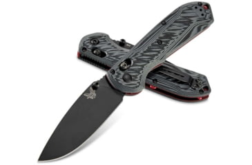 Image of Benchmade 565BK-02 Mini Freek Folding Knives, 3 in, CPM-M4 Steel, Every Day, Black/Gray/Red Handle, 565BK-02