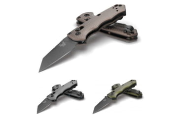 Image of Benchmade Auto Immunity 2.5in Folding Knife, Burnt Bronze, Charcoal Grey, Woodland Green