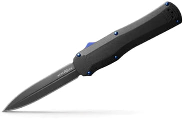 Image of Benchmade Autocrat Automatic Folding Knife, 3.71in, Double Edge Blade, Black Handle, 3400BK