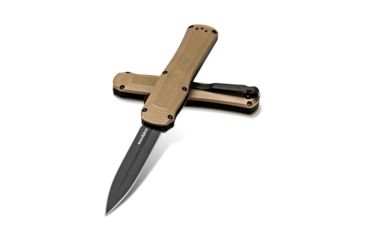 Image of Benchmade Autocrat Automatic Folding Knife, 3.71in, Double Edge Blade, Coyote Brown Handle, 3400BK-2