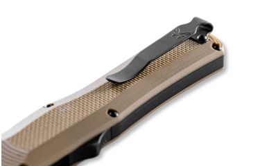 Image of Benchmade Autocrat Automatic Folding Knife, 3.71in, Double Edge Blade, Coyote Brown Handle, 3400BK-2
