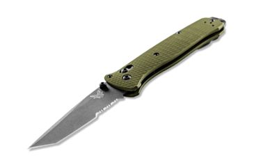 Image of Benchmade Bailout Folding Knife, 3.38in, CPM-M4 Serrated Tanto Blade, Woodland Green Handle, 537SGY-1