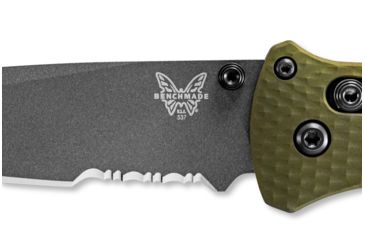 Image of Benchmade Bailout Folding Knife, 3.38in, CPM-M4 Serrated Tanto Blade, Woodland Green Handle, 537SGY-1