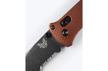 Image of Benchmade Bailout Folding Knife, 3.38in, Serrated, CPM-Magnacut Stainless Steel, Tanto, 6061-T6 Aluminum, Burnt Copper, 537SBK-07