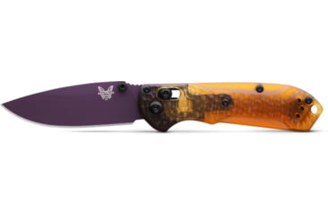 Image of Benchmade Blue Class Mini Freek Shot Show Folding Knife, 3in, CPM-M4 High Speed Steel, Amber, ULTEM, 565PL-2501