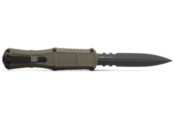Image of Benchmade Claymore OTF Dagger Automatic Folding Knife, 3.89in, CPM-D2 Steel, Dagger Blade, Serrated, Grivory Ranger Green, 3370SGY-1