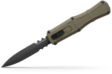 Image of Benchmade Claymore OTF Dagger Automatic Folding Knife, 3.89in, CPM-D2 Steel, Dagger Blade, Serrated, Grivory Ranger Green, 3370SGY-1