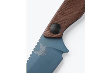 Image of Benchmade Dacian Fixed Blade Knife, 3.54in, Magnacut Stainless Steel, Spear-Point, Micarta, Brown Canvas, Black Sheath, 203BT-03
