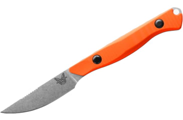 Image of Benchmade Flyway Fixed Blade Knife, 2.7in, CPM-154 Stainless Steel, Straight Back Blade, G10, Orange Handle, 15700