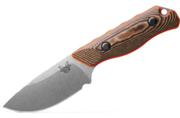 Image of Benchmade Hidden Canyon Hunter Fixed Blade Knife, 2.79in, CPM-S90V Stainless Steel, Drop Point Blade, Richlite G10, Orange G10 Base Layer Handle, 15017-1