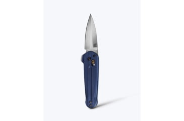 Image of Benchmade Lowden Folding Knife, 2.79in, M390 Stainless Steel, Spear-Point, 6061-T6 Aluminum, Crater Blue, 491