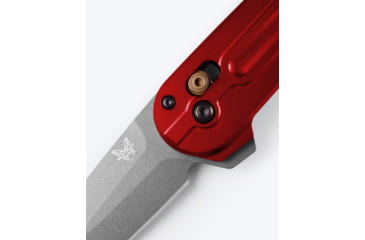 Image of Benchmade Lowden Folding Knife, 2.79in, M390 Stainless Steel, Spear-Point, 6061-T6 Aluminum, Phoenix Red, 491GY-01