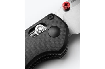 Image of Benchmade Mini Freek Folding Knife, 3in, CPM-S90V Stainless Steel, Drop Point Blade, Carbon Fiber 3K Twill, Black Handle, 565-1