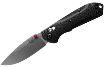 Image of Benchmade Mini Freek Folding Knife, 3in, CPM-S90V Stainless Steel, Drop Point Blade, Carbon Fiber 3K Twill, Black Handle, 565-1