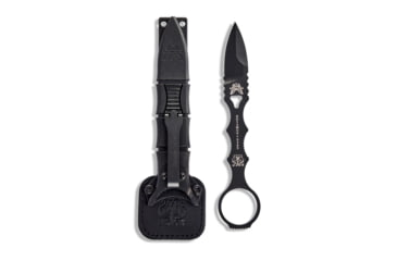 Image of Benchmade Mini SOCP Fixed Blade Knife, 2.22in 440C Stainless Steel Spear Point Blade, Stainless Steel, Black Costed Handle, 177BK