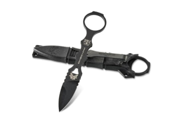Image of Benchmade Mini SOCP Fixed Blade Knife, 2.22in 440C Stainless Steel Spear Point Blade, Stainless Steel, Black Costed Handle, 177BK