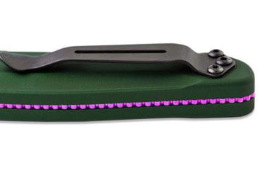 Image of Benchmade Osborne Satin Automatic Folding Knife, 3.4 in, Reverse Tanto, Olive Handle, Green, 9400
