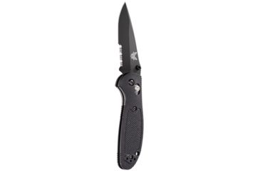 Image of Benchmade Pardue Mini Drop Point Grip Folding Knife, Axs, Stud, Serrated Black Blade, 556SBK-S30V