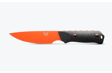 Image of Benchmade Raghorn Fixed Blade Knife, 4in, CPM-Cru-Wear Tool Steel, Drop Point Blade, Carbon Fiber 3K Twill, Black/Orange Handle, 15600OR
