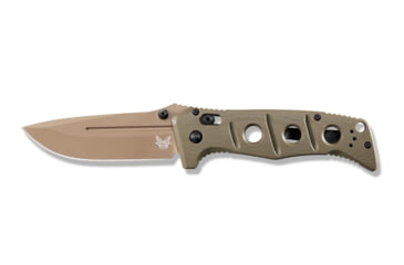 Image of Benchmade Sibert Adamas Axis Stud Folding Knife, 3.82in CPM-CruWear Steel Drop Point Flat Earth Coated Blade, Contoured G-10 Handle, 275FE-2