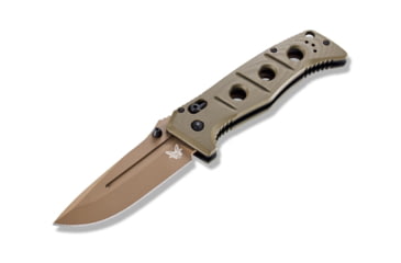 Image of Benchmade Sibert Adamas Axis Stud Folding Knife, 3.82in CPM-CruWear Steel Drop Point Flat Earth Coated Blade, Contoured G-10 Handle, 275FE-2