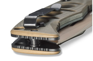 Image of Benchmade Sibert Adamas Axis Stud Folding Knife, 3.82in CPM-CruWear Steel Drop Point Flat Earth Coated Blade, Contoured G-10 Handle, 275FE-2