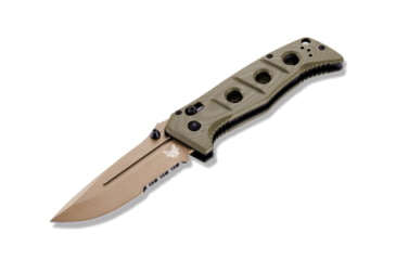 Image of Benchmade Sibert Adamas Axis Stud Folding Knife, 3.82in CPM-CruWear Steel Drop Point Serrated Flat Earth Coated Blade, Contoured G-10 Handle, 275SFE-2