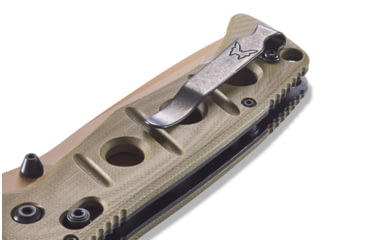 Image of Benchmade Sibert Adamas Axis Stud Folding Knife, 3.82in CPM-CruWear Steel Drop Point Serrated Flat Earth Coated Blade, Contoured G-10 Handle, 275SFE-2