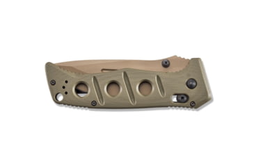 Image of Benchmade Sibert Adamas Axis Stud Folding Knife, 3.82in CPM-CruWear Steel Drop Point Serrated Flat Earth Coated Blade, Contoured G-10 Handle, 275SFE-2