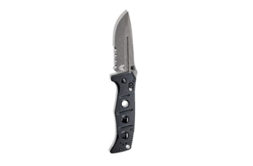 Image of Benchmade Sibert Adamas Axis Stud Folding Knife, 3.82in CPM-CruWear Steel Drop Point Serrated Grey Coated Blade, Contoured G-10 Handle, 275SGY-1