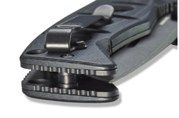 Image of Benchmade Sibert Adamas Axis Stud Folding Knife, 3.82in CPM-CruWear Steel Drop Point Serrated Grey Coated Blade, Contoured G-10 Handle, 275SGY-1