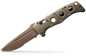 Image of Benchmade Sibert Auto Adamas Axis Stud Automatic Folding Knife, 3.8in CPM-CruWear Steel Drop Point Serrated Flat Earth Coated Blade, G10 Handle, 2750SFE-2