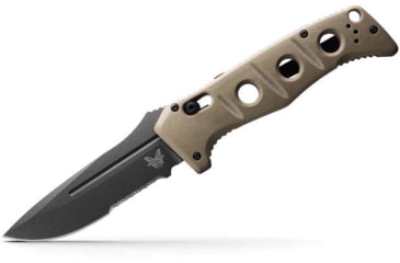 Image of Benchmade Sibert Auto Adamas Axis Stud Automatic Folding Knife, 3.8in CPM-CruWear Steel Drop Point Serrated Grey Coated Blade, G10 Handle, 2750SGY-3