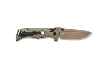 Image of Benchmade Sibert Mini Adamas Axis Stud Folding Knife, 3.25in CPM-CruWear Steel Drop Point Flat Earth Coated Blade, Contoured G-10 Handle, 273FE-2