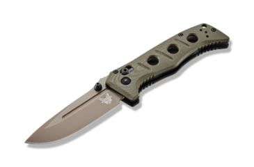 Image of Benchmade Sibert Mini Adamas Axis Stud Folding Knife, 3.25in CPM-CruWear Steel Drop Point Flat Earth Coated Blade, Contoured G-10 Handle, 273FE-2