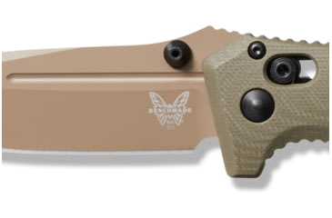 Image of Benchmade Sibert Mini Adamas Axis Stud Folding Knife, 3.25in CPM-CruWear Steel Drop Point Flat Earth Coated Blade, Contoured G-10 Handle, 273FE-2