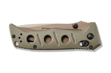 Image of Benchmade Sibert Mini Adamas Axis Stud Folding Knife, 3.25in CPM-CruWear Steel Drop Point Flat Earth Coated Blade, Contoured G-10 Handle, 273FE-2
