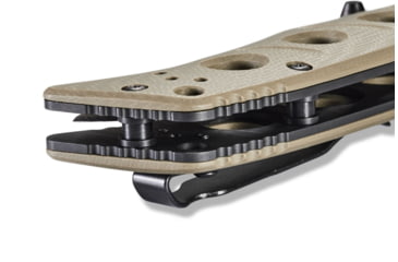 Image of Benchmade Sibert Mini Adamas Axis Stud Folding Knife, 3.25in CPM-CruWear Steel Drop Point Flat Earth Coated Blade, Contoured G-10 Handle, 273FE-2