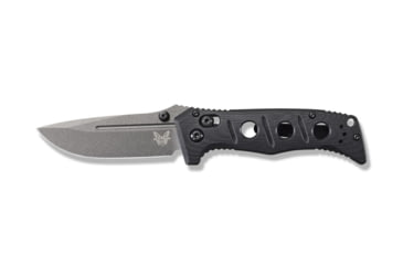 Image of Benchmade Sibert Mini Adamas Axis Stud Folding Knife, 3.25in CPM-CruWear Steel Drop Point Grey Coated Blade, Contoured G-10 Handle, 273GY-1