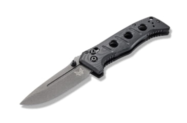 Image of Benchmade Sibert Mini Adamas Axis Stud Folding Knife, 3.25in CPM-CruWear Steel Drop Point Grey Coated Blade, Contoured G-10 Handle, 273GY-1